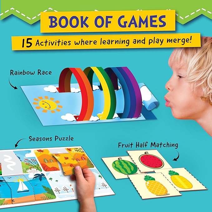 Toddler Scissor Skills - Art Supplies & Crafts Kit for Kids, Safety Scissors, Fine Motor Toys, Montessori Gifts for Boys & Girls Ages 3, 4, 5, 6, 7 Year Old, Preschool Learning Activity Books