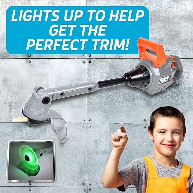 Sunny Days Entertainment Maxx Action Power Tools Weed Trimmer, Construction Toy Tool with Lights and Sounds, Pretend Play Toy for Kids, Educational Gift Toddler Tool and Gardening Set