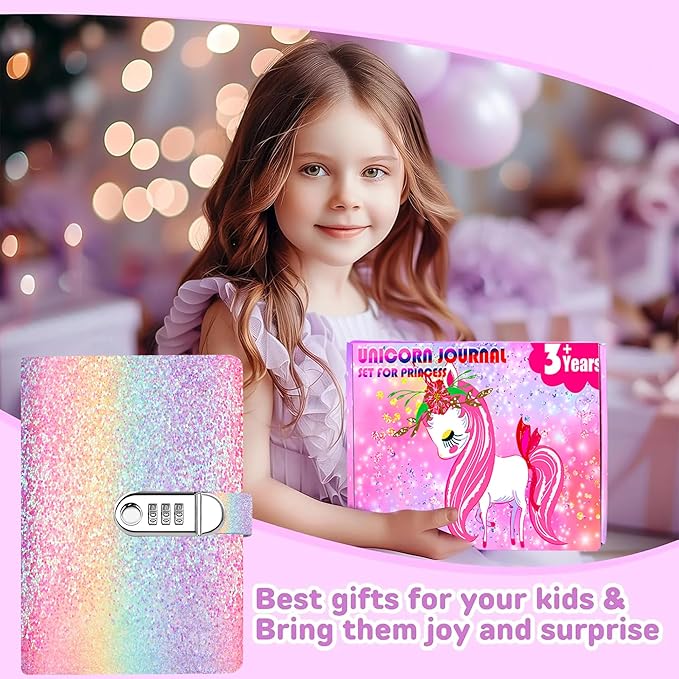 DIY Journal Kit for Girls,Diary for Girls with Lock,DIY Journal Set for Tween & Teen Girls, Stationery Set, Diary Supplies Set, Journaling Art Crafts Kit, Ideal Gifts for Girl
