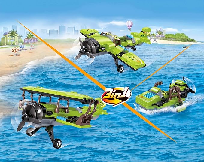 BRICK STORY 3in1 Propeller Airplane Building Blocks Toy Plane Toys Plane Sets Building Sets for Kids Age 6 and up (178 pcs)