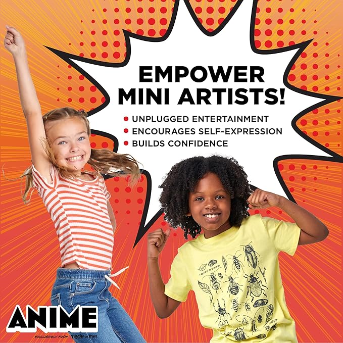 Made By Me Anime Color & Design Artist Set, 22-Piece Art Set, How to Draw Anime, Create Your Own Comics, Make Your Own Manga & Anime Sketchbook, Gifts for Anime Enthusiasts, Arts & Crafts for Kids 6+