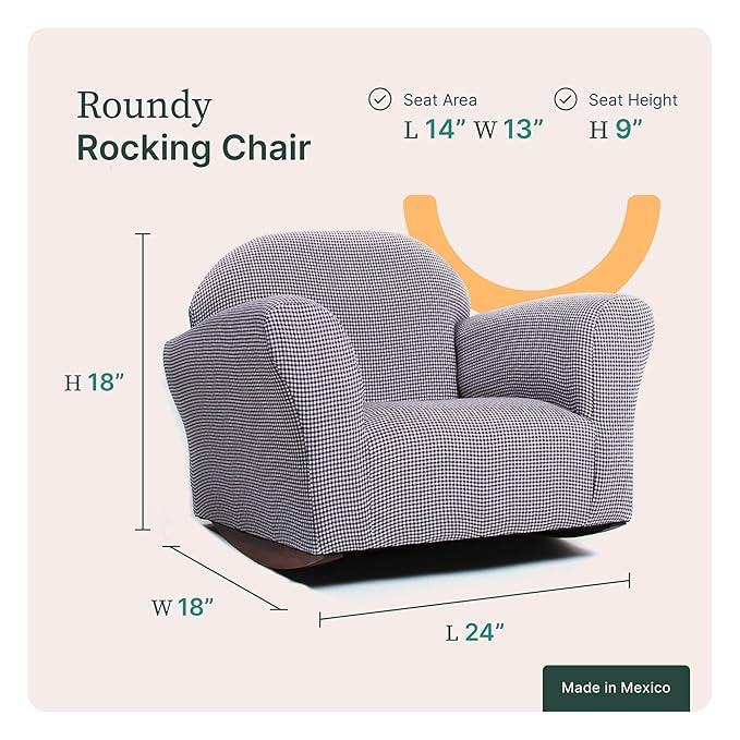 Keet Roundy Rocking Kid's Chair, Brown, Small