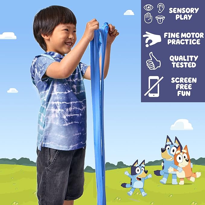 Horizon Group USA Bluey SLIMYGLOOP Slimy Sand Mold & Play Creations, 8-Piece Playset, 3 Scented Colors, Sensory Activity for Kids Ages 3, 4, 5, 6, 7, 8, Multi, Medium