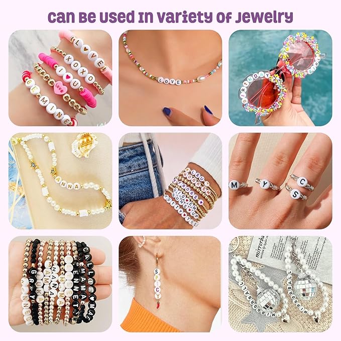 Lreyrous Colorful Letters Beaded Personalized Bracelet Toy Making kit 600PCS, Educational DIY Creative, Girls Party Birthday Gift for Children Over 6 Years Old