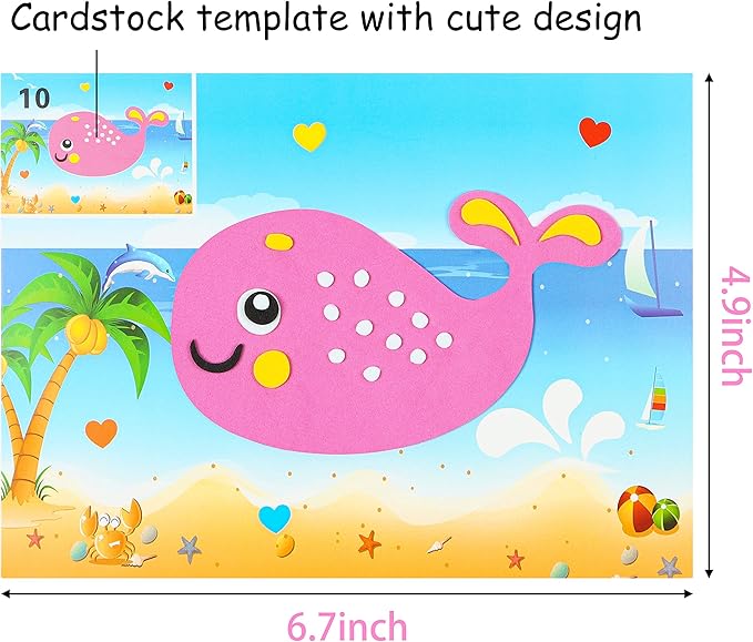 MALLMALL6 20Pcs Mosaic Sticker Art Kits for Kids Toddler Unisex