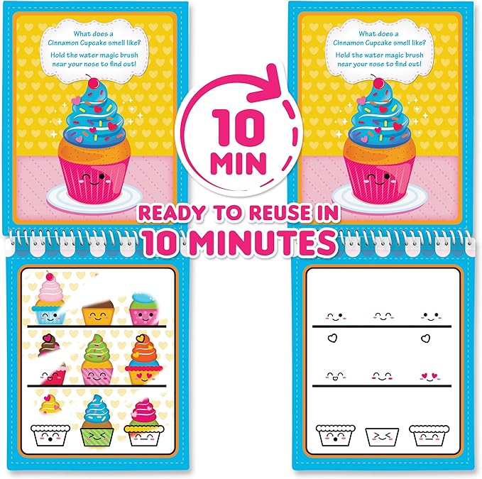 Water Magic - Patented Gourmet Scented Reusable Water Reveal Activity Books - No Mess, All Fun by Scentco (Bakery and Sweet Sparkle)