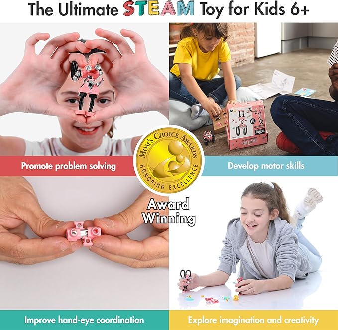 JoyBit Build Your Own Robot Toy Construction Set, Educational STEM Activities Learning Kit, Creative Build and Play Model Kit Steam Toys for 6 7 8 9 10+ Year Old Boys and Girls