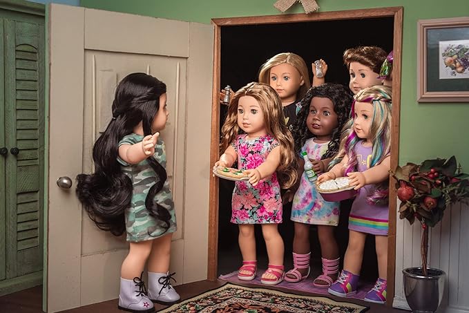 American Girl Truly Me 18-inch Doll Show Your Sweet Side Outfit with Printed T-shirt Dress and Espadrilles, For Ages 6+