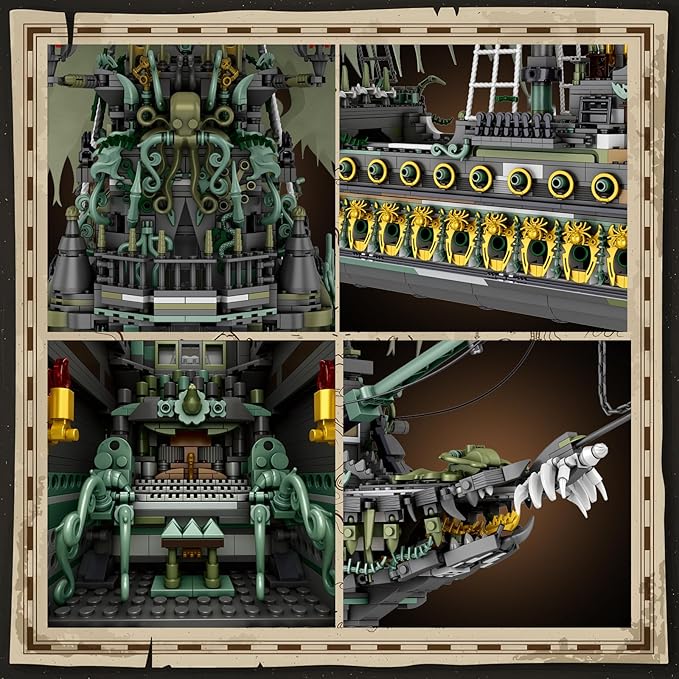JMBricklayer Large Pirate Ship Building Sets for Adult 40113, Ghost Ship Flying Dutchman Big Model Ship, Challenging Construction Set to Build, Gifts for Teens Adults Collections Enthusiasts(5865 PCS)