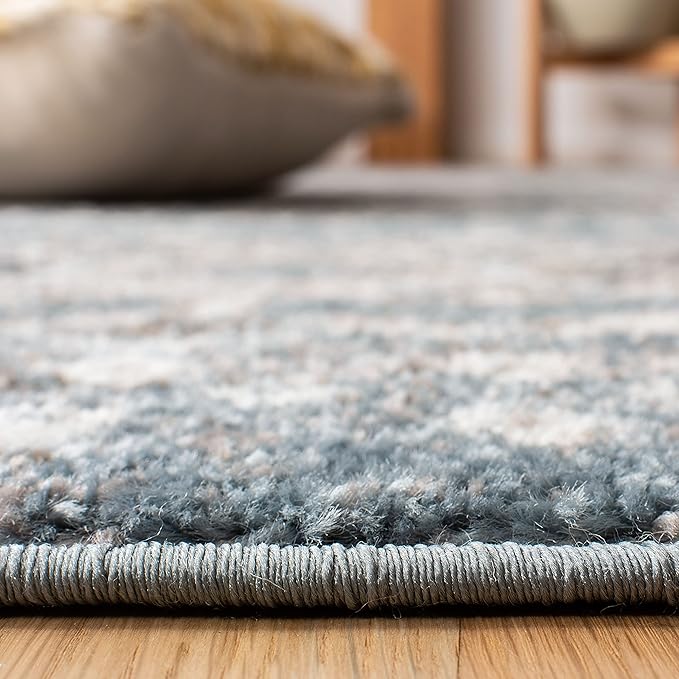 SAFAVIEH Amsterdam Collection Runner Rug - 2'3" x 10', Blue & Ivory, Moroccan Boho Design, Non-Shedding & Easy Care, Ideal for High Traffic Areas in Living Room, Bedroom (AMS108L)