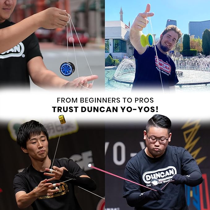 Duncan Toys Windrunner Yo-Yo [Red with Blue and Gold Splash] - Unresponsive Pro Level Aluminum Yo-Yo with Double Rim, Concave Bearing, SG Sticker Response