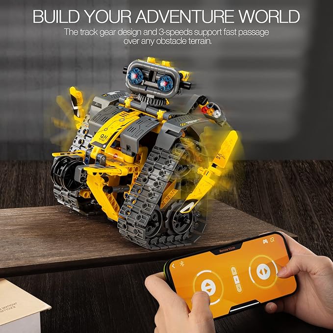 Sillbird STEM Building Toys for Ages 8-13, Remote & App Controlled Creator 5in1 Robot/Explorer Robot/Mech Dinosaur Toys Coding Set, Creative Gifts for Boys Girls Kids Aged 6 7 8-13 (488 Pieces)