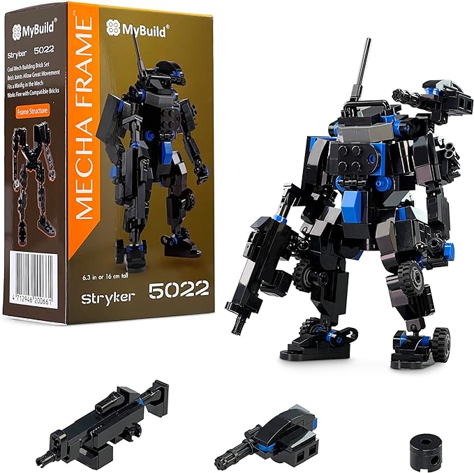 MyBuild Mecha Frame Armed Forces Stryker 5022 - Black Armor Robot Blocks Toy Building Bricks for Children to Adult Mech Fans