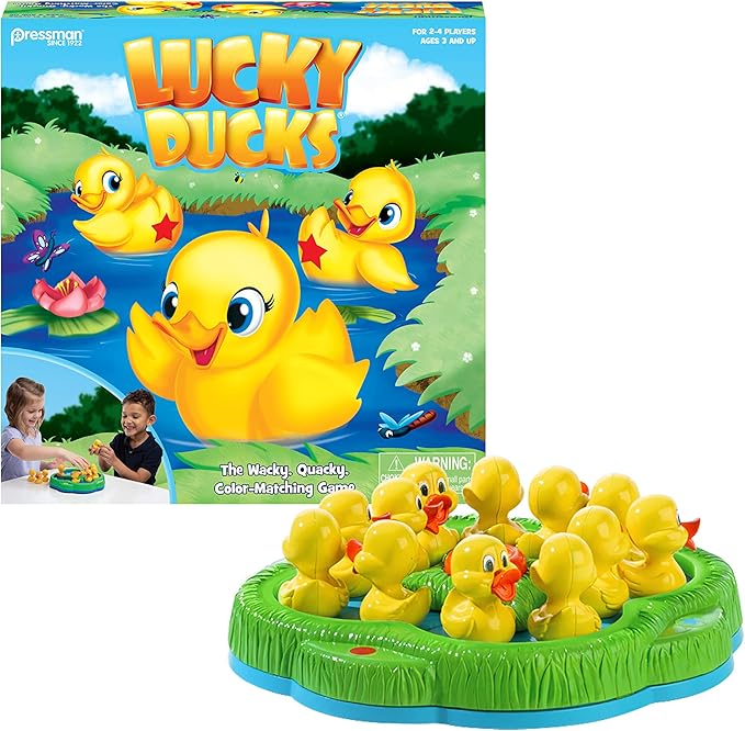 Pressman Lucky Ducks -- The Memory and Matching Game that Moves, 5"