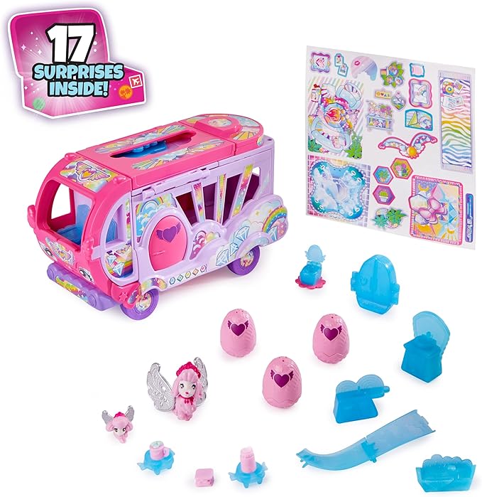Hatchimals CollEGGtibles, Transforming Rainbow-Cation Camper Toy Car with 6 Exclusive Characters, 10 Accessories, Kids Toys for Girls Ages 5 and up