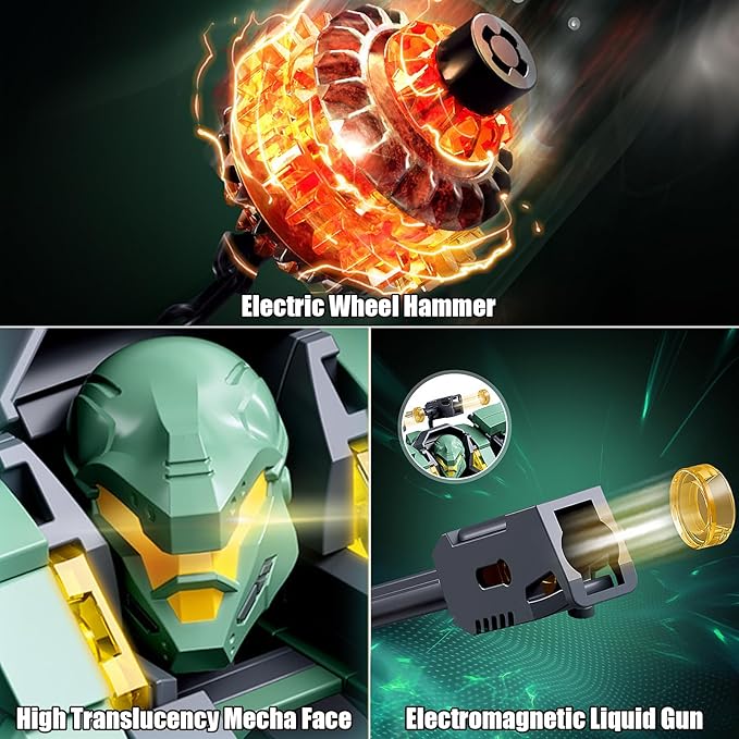 Transforming Mech Robot Building Blocks Set,Destroy Warrior City Action Mech Model Building Kit, 542 Pieces Cool Robots Toys Gift for Adults and Kids Boys 6 7 8 10+