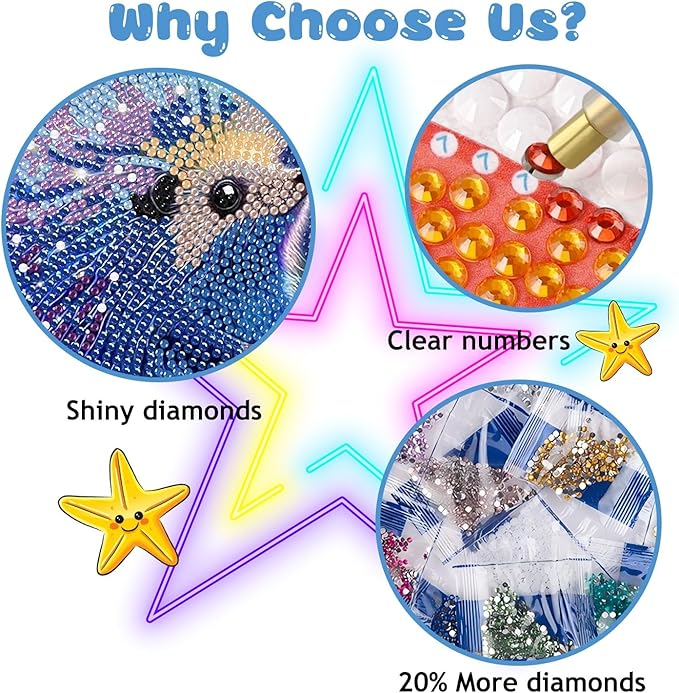 Reivworl Diamond Art Kits for Kids, Hedgehog Diamond Art for Kids Ages 8-12, Hedgehog Diamond Painting Kits for Kids for Home Wall Decor (8x8Inch)