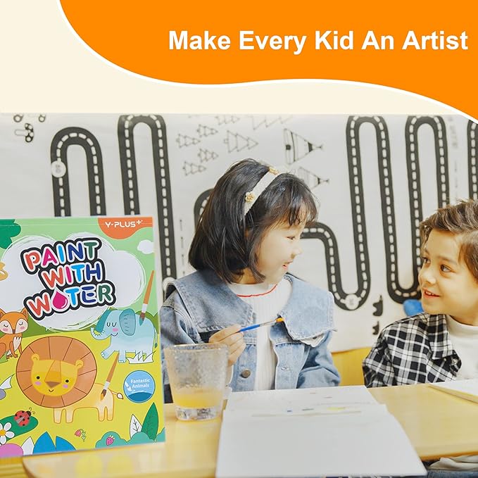 YPLUS Paint with Water Books for Toddlers, Art Craft Toys Watercolor Painting Paper for Kids Gift for Drawing with Brush - Farm