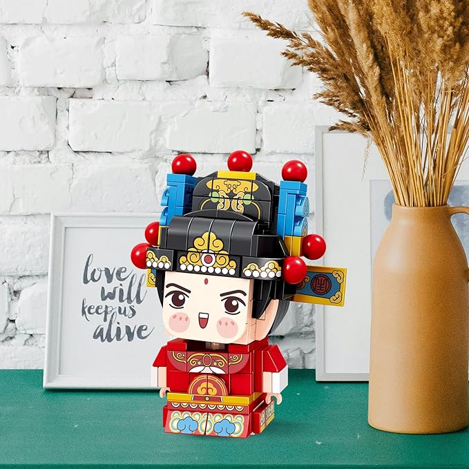 Chinese Traditional Opera Character Bricks, Wensheng DIY Building Blocks Model MOC Construction Toy Chinese Opera Style Puzzle China Chic 220PCS 96002 6+