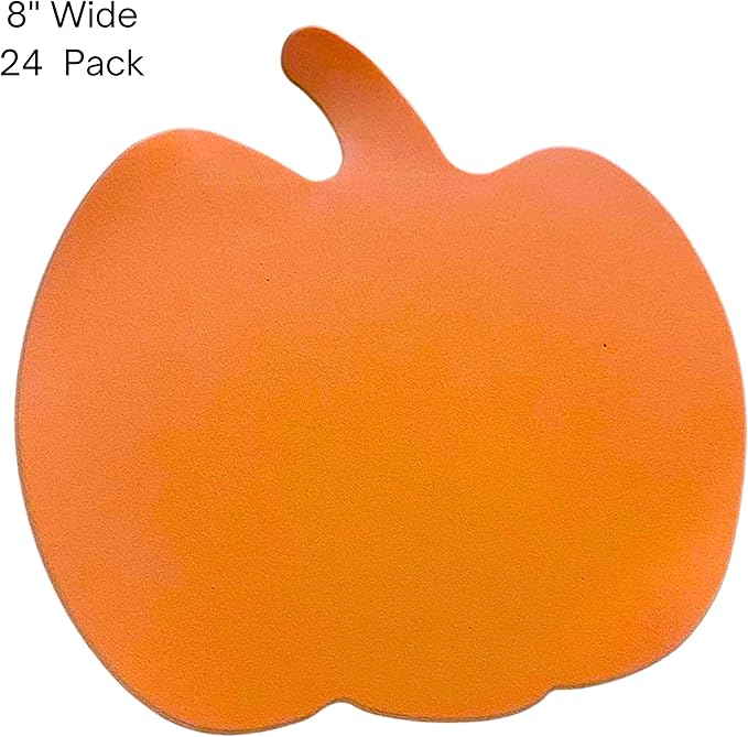 4E's Novelty Foam Pumpkins Craft (24 Pack) Large 8 Inch Foam Pumpkin Shapes Cutout - Thanksgiving Crafts for Kids Toddlers, Bulk Fall Classroom Craft Supplies