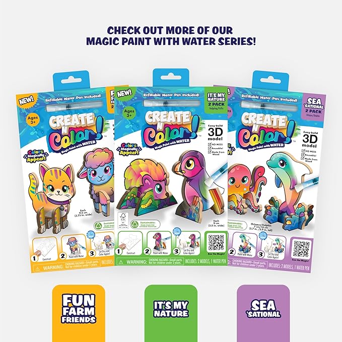 Magic Paint with Water - Mess Free Coloring for Toddlers - Toddler Travel Essential and Mess Free Painting Set - Toys and Gifts for Kids, All Craft Supplies Included (Its My Nature)