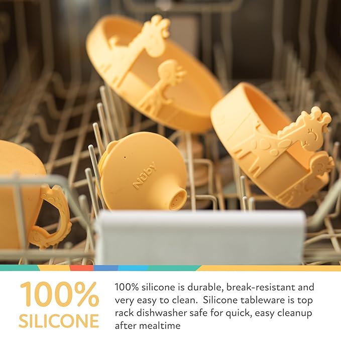 Nuby Animal Friends Silicone and Stainless Steel Fork and Spoon Set - 12+ Months - Pink Whale