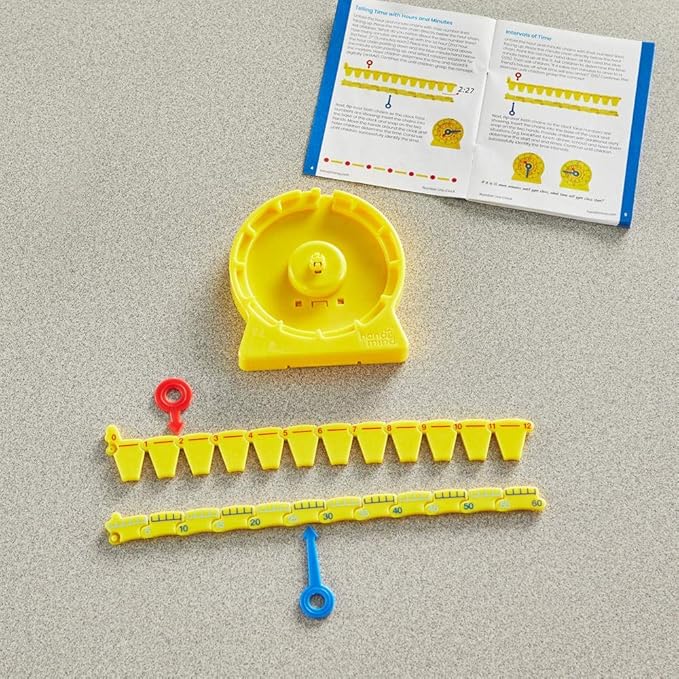 hand2mind NumberLine Clock, Telling Time Teaching Clock, Learn to Tell Time Clock, Analog Classroom Learning Clock, Teaching Time Math Manipulatives, Clocks for Kids Learning to Tell Time (Set of 25)