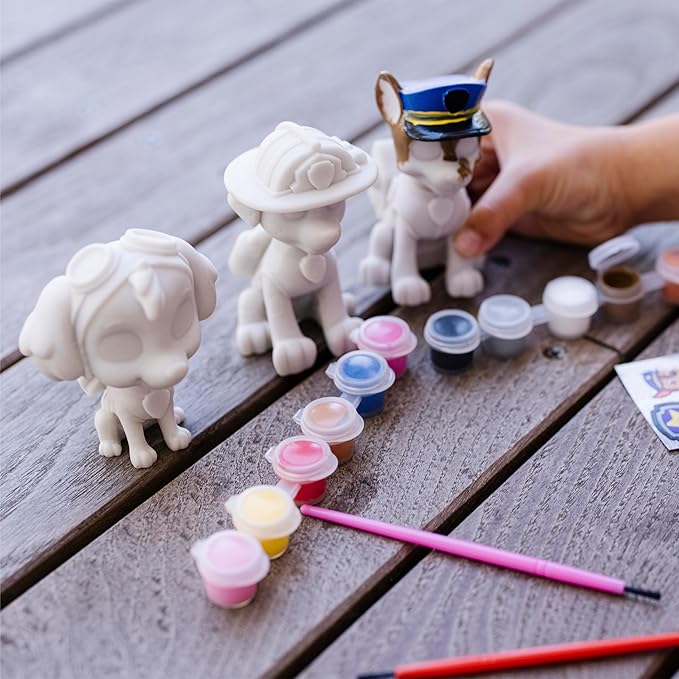 Melissa & Doug PAW Patrol Craft Kit - 3 Decorate Your Own Pup Figurines - PAW Patrol Toys For Boys And Girls, PAW Patrol Painting Set, PAW Patrol Activity For Birthday Parties, Painting For Ages 6+
