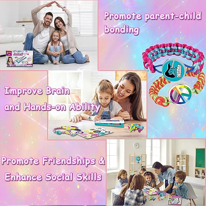 Friendship Bracelet Making Kit Toys, DIY Crafts for Girls Ages 8-12, Hottest Birthday Christmas Gifts for 7 8 9 10 11 12 Years Old Kids, Travel Activities Party Favor Holiday Gift Guide