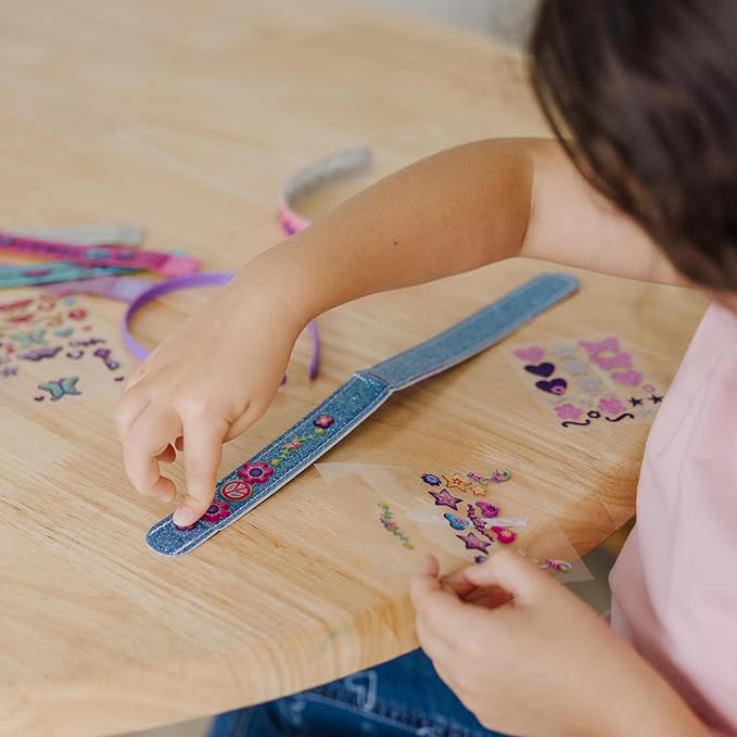 Melissa & Doug Design-Your-Own Headbands Jewelry-Making Kit With 50+ Stickers