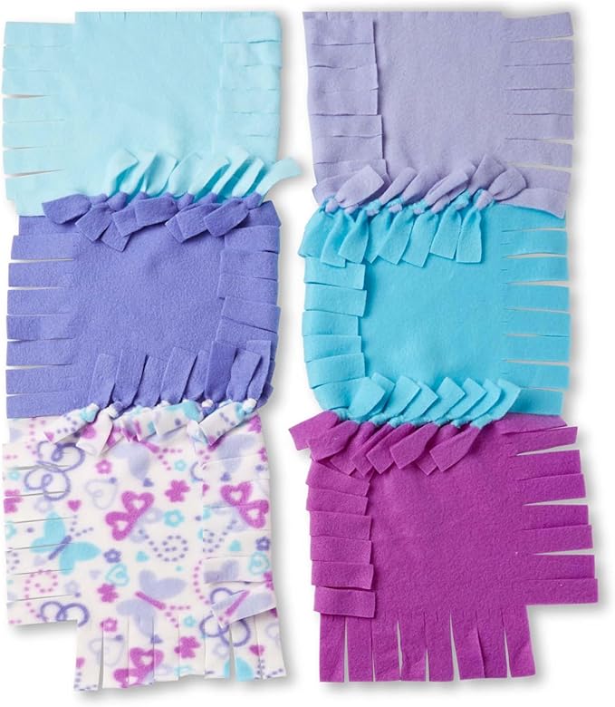 Melissa & Doug Created by Me! Butterfly Fleece Quilt No-Sew Craft Kit (48 Squares, 4 feet x 5 feet)