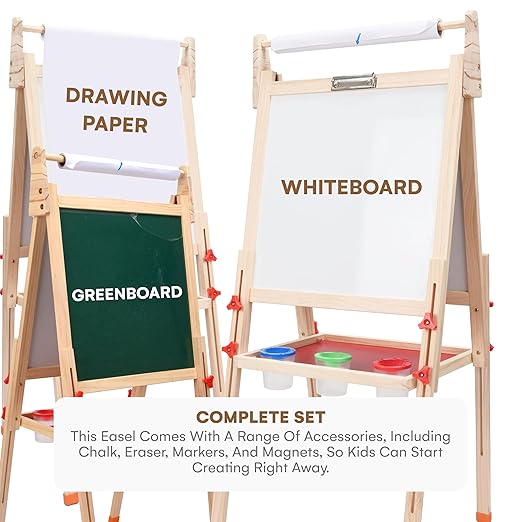 Childlike Behavior | Wooden Easel Stand - Sign Holder Stand - Poster Stands for Display - Painting Holder for Events and Decor - Adjustable and Portable Easel - Suitable for Wedding & Party Display