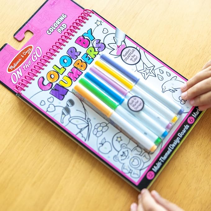 Melissa & Doug On the Go Color by Numbers Kids' Design Board - Unicorns, Ballet, Kittens, and More - Party Favors, Stocking Stuffers, Travel Toys, Coloring Books For Kids Ages 5+