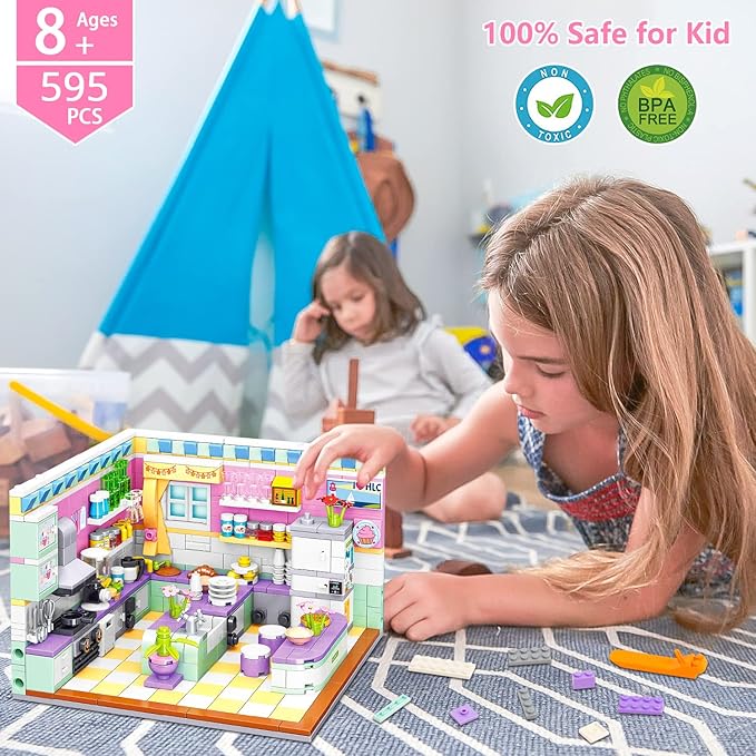 Friends House Building Block Sets, Mini Girls Friendship Playhouse Apartment Micro Bricks Kits Birthday for Adults Kids 8-12 6-12 7-9