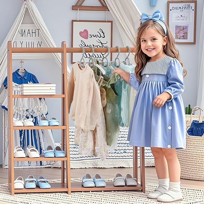 Baby Hangers 60 Pack Kids Hangers-Extendable Adjustable Non-Slip Plastic Kid Hangers for Closet，Stackable Baby Clothes Hangers for Toddler Kids Children Infant Teen,Grey Bear Toddler Hangers
