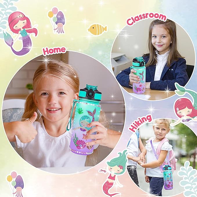 ZapWhiz Arts and Crafts for Kids Age 4-12,Water Bottle for Girls Mermaid Toys for Girls Diamond Painting Kits for Kids,Return Gifts for Birthday Party 4 5 6 7 8-12 Year Old Girls Gifts