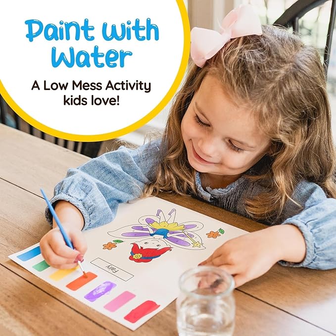 Paint with Water Coloring Books for Toddlers: 3 Books, Mess Free Kids Watercolor Painting Activity Kit - Arts and Crafts for Kids Ages 2 3 4 5 6 Years Old