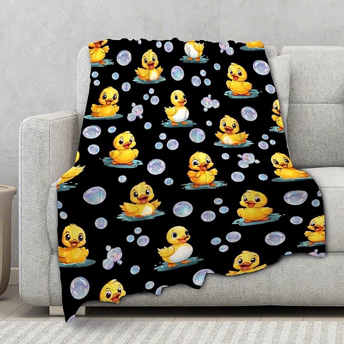 Aparajita Ducks Blanket Adult Duck Blanket Kids Funny Blanket Suitable for Living Room Bedroom Bed Sofa Crib Couch Chair Outdoor All Season Items That Yellow Duck Lovers Will Love 50"x40"for Kid
