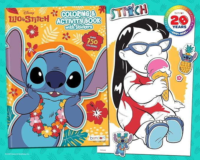 Disney Lilo and Stitch 24-Page Coloring and Activity Sticker Book with 750 Stickers 49285 Bendon