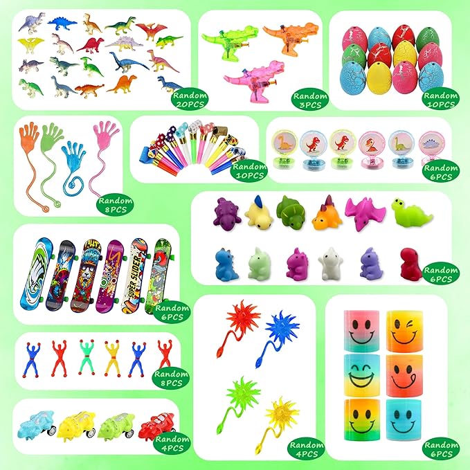 Dinosaur Party Favors Dinosaur Figures Goodie Hatching Eggs Cars Bracelets Gifts Pinata Filler Bulk Toys for Dinosaur Party Boy Kid Birthday Party Stuffers Supplies (Style 01)
