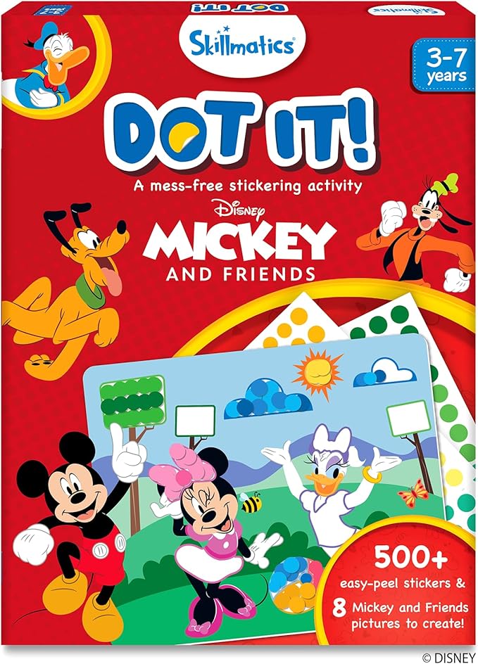 Skillmatics Art Activity - Dot It Disney Mickey and Friends, Mess-Free Sticker Art for Kids, DIY Craft Kits, Scrapbooking, Gifts for Boys & Girls Ages 3, 4, 5, 6, 7