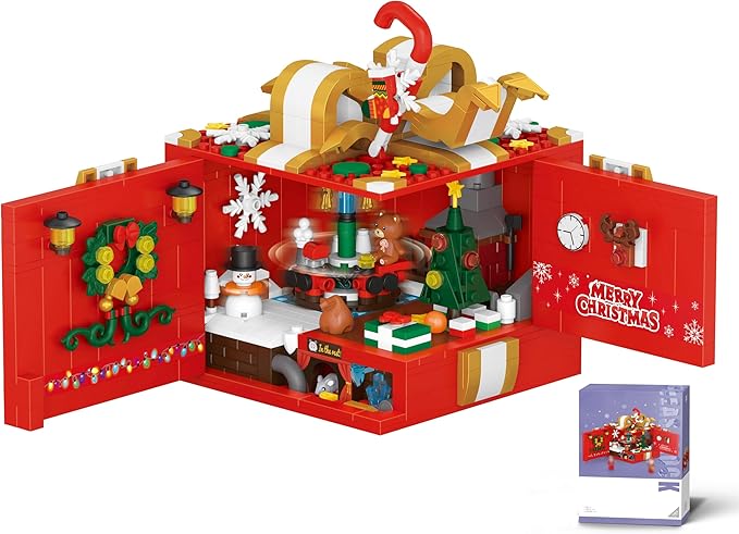Mini Block Building Set (690pcs), Artwork Gift for Education for Kids & Adults, Easy to Assemble, DIY Building Bricks Set, Children Interactive Toys, Santa Claus