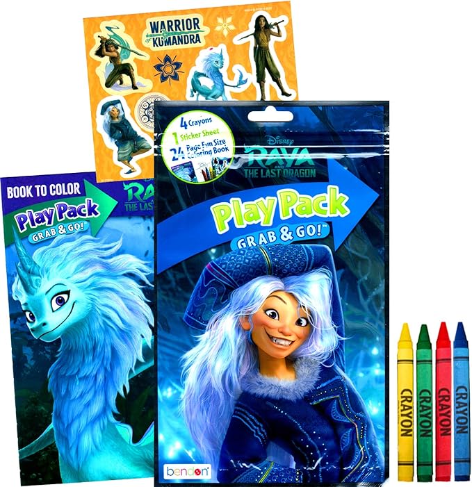 Disney Princess Coloring Book Set for Kids - Activities, Stickers and Games - Featuring Disney Princess, Frozen, Moana and Raya and The Last Dragon,8 x 10.75 inches