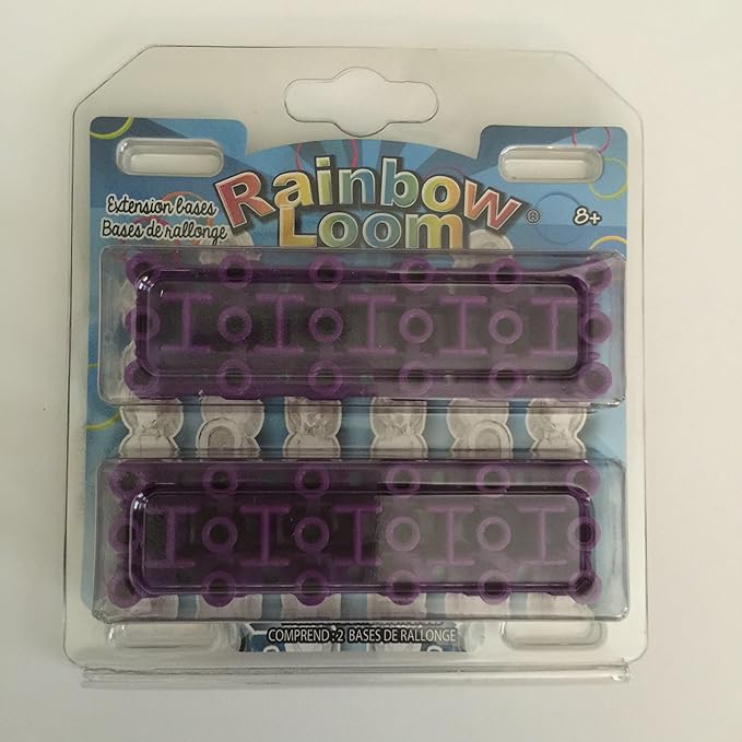 Rainbow Loom Six-pin Expansion Bases - Create Wider, Larger Bracelets - Each Pack Includes 2 Purple Bases (R0064B)