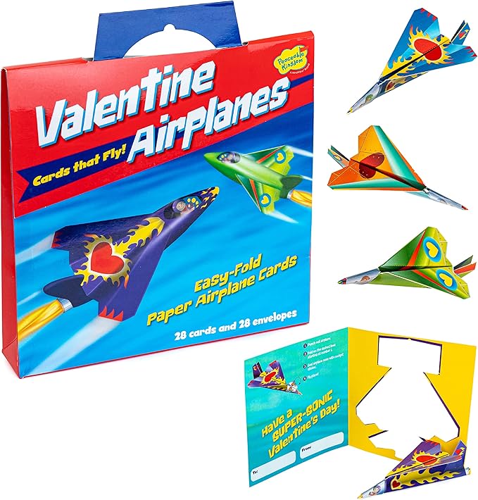 PEACEABLE Kingdom Card Paper Plane Super Valentines, 1 EA