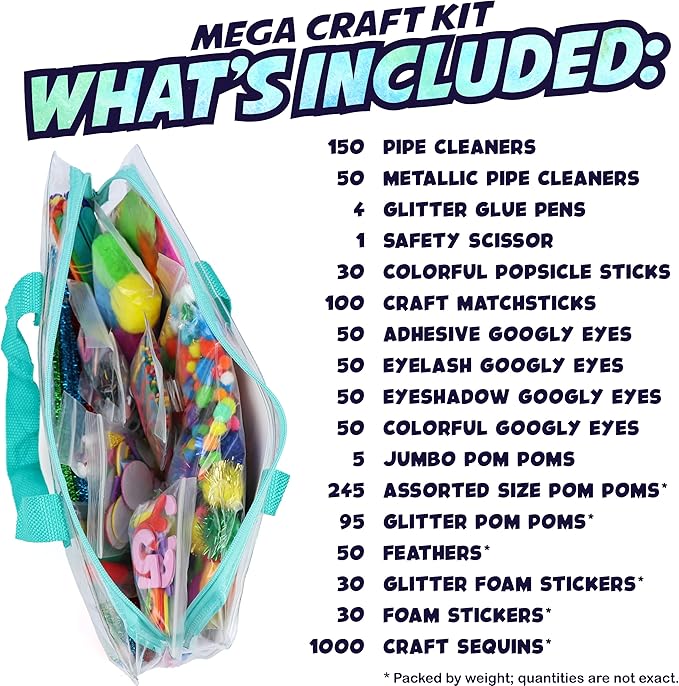 Mega Arts and Crafts Kit for Kids Age 4-8 - Toddler Art Supplies for Preschool, Kindergarten, Homeschool Projects