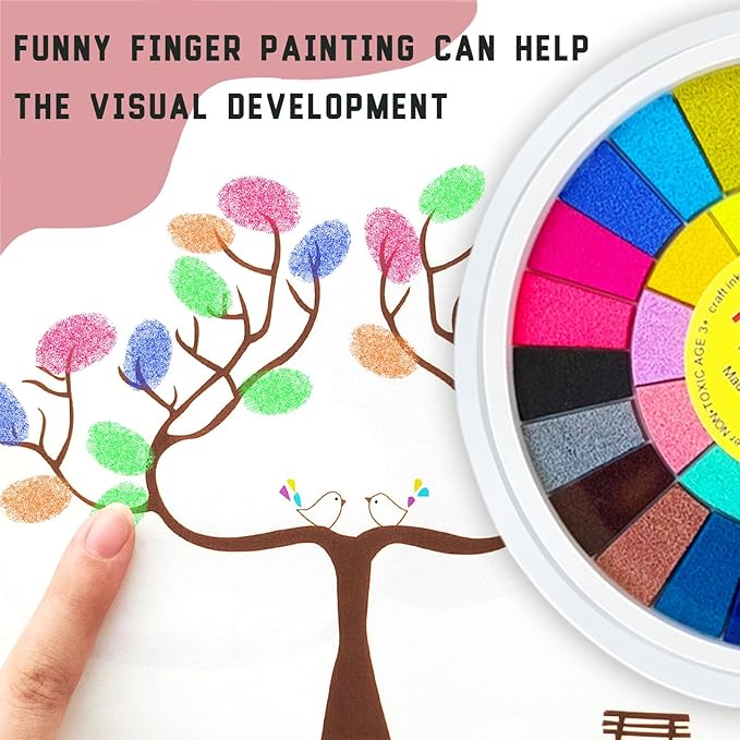 Xuyyicao Kids Washable Finger Paint Set,36 Color Funny Finger Painting with Book for Kids,Art Painting Supplies for Painting DIY Crafts,Gifts