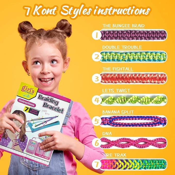 YEETIN DIY Bracelet Maker Kit for Girls 6-12 yrs Old, Loom Braid Bracelet Making Craft Sets, 2023 Hottest Teen Girl Gifts Bracelets String Kit