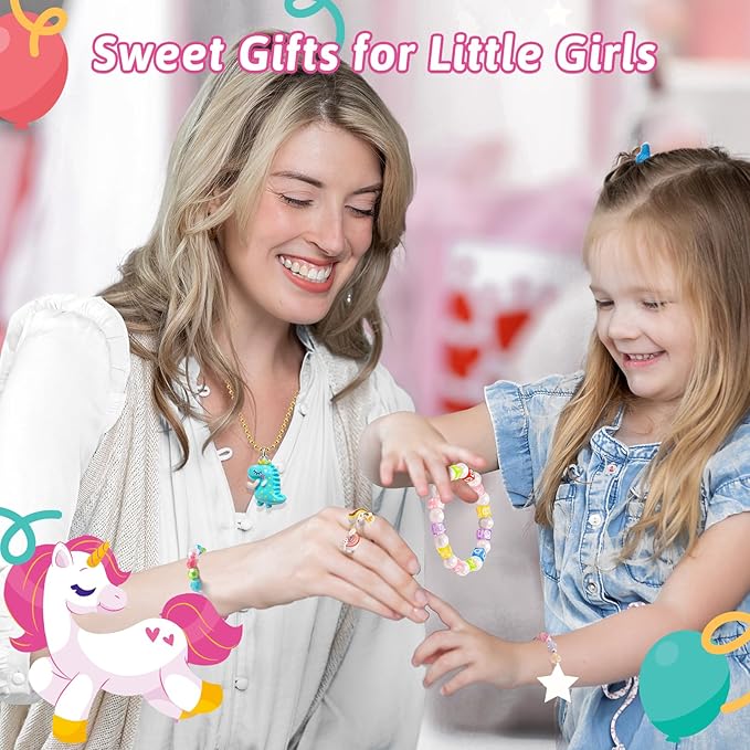 Toddler Girls Jewelry for 3 Year Old, Kids Play Jewelry Set for Little Girl Age 4-6, Children Dress Up Necklaces Childs Rings Bracelets for Toddlers Princess Ages 3+ 3-5 4 5 6 7 Years