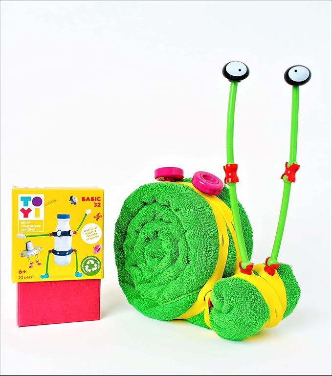 Open-Ended Educational Construction Arts and Crafts Building Toy Kit DIY Imaginative Recycling Toy-Making kit for Kids of All Ages Basic 32 Pcs Set